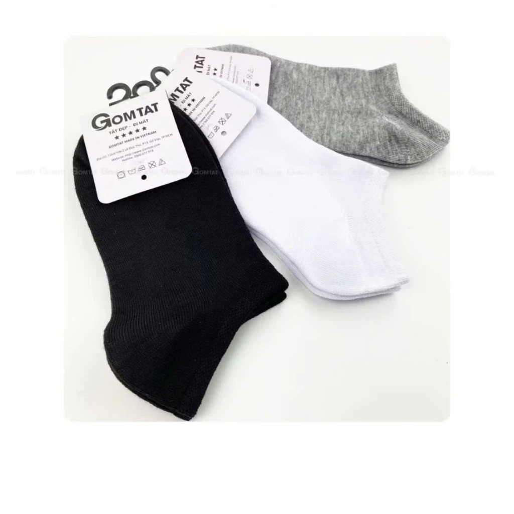 Vớ cổ ngắn trơn GZGo vải cotton co giãn tốt nam nữ điều mang được
