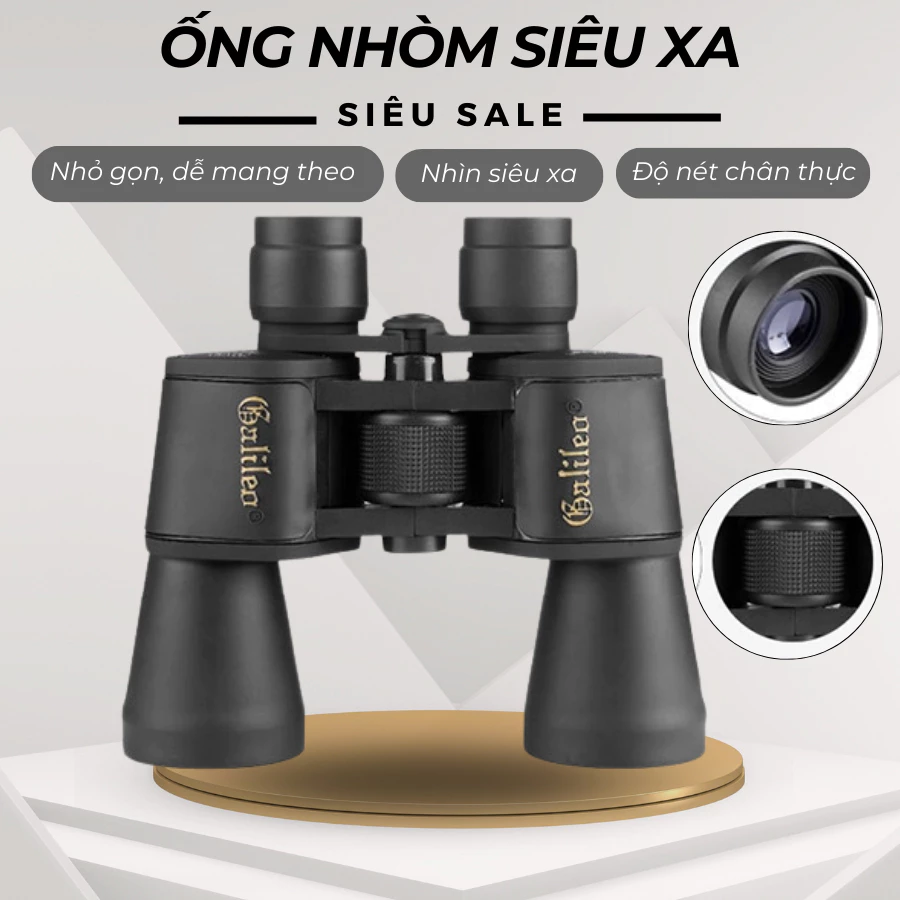Ống Nhòm Galileo 20x50 Chuyên Dụng, Nhìn Xa 1000m, Độ Phóng Đại Gấp 20 Lần, Chuyên Dụng, Du Lịch