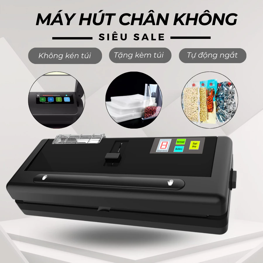 Máy Hút Chân Không Thực Phẩm Gia Đình Đóng Gói Hàn Miệng Cao Cấp Dễ Dàng Sử Dụng, Hút Nhanh