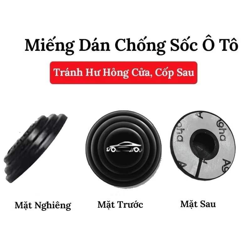 Combo 5 10 Đệm Giảm Chấn Ô Tô Logo Xe – Nút Cao Su Giảm Lực Đóng Cửa, Miếng Dán Chống Sốc Xe Hơi, Chống Va Đập, Giảm Ồn