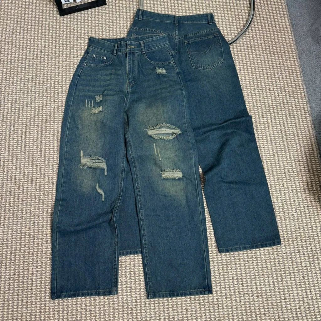 QUẦN JEANS NỮ, QUẦN BÒ NỮ RÁCH THỜI TRANG, TÚI SAU THÊU KIỂU CÓ SIZE ĐẾN 65 KG MS 446 447