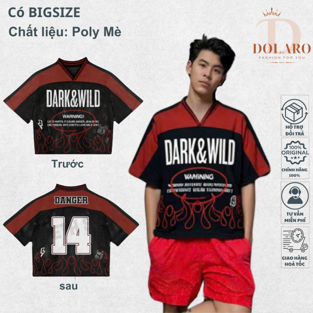 Áo thun Jersey nam nữ DOLARO phong cách thể thao, áo bóng rổ oversize chất poly mè cao cấp, thoáng mát mẫu hot