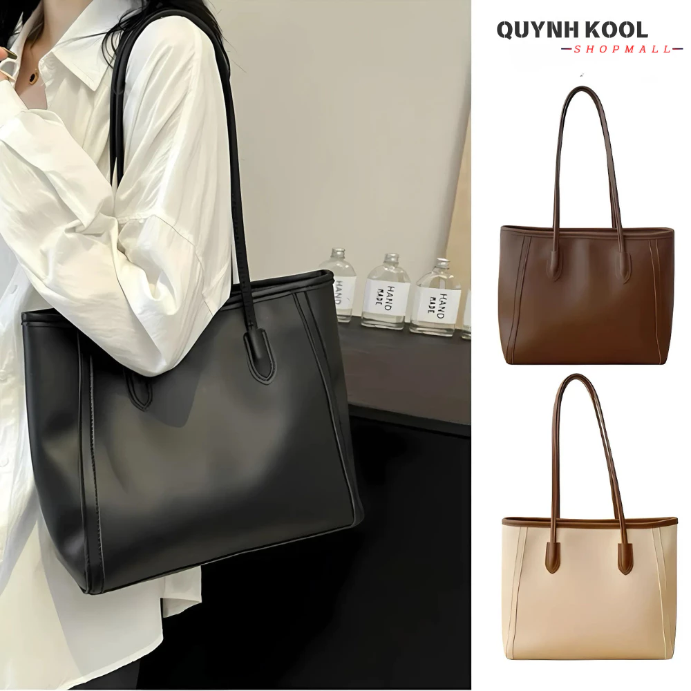 Túi Tote Da Bản To Đựng Laptop Đi Học - Túi Xách Đeo Vai Nữ Đi Làm, Đi Học, Đựng Laptop Thời Trang Cho Nữ
