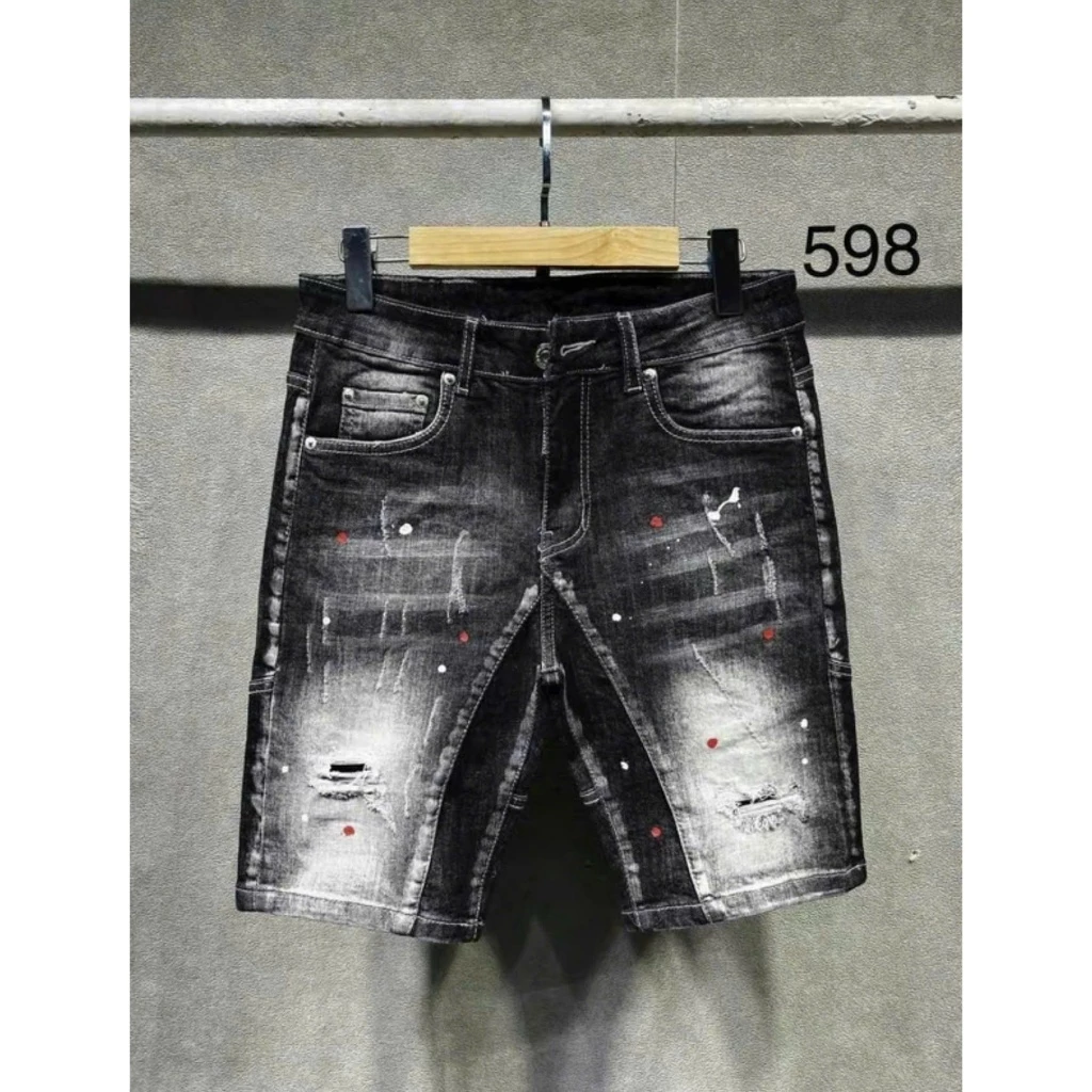 Quần short jean nam vải denim chất bò dày rách form đẹp mẫu mới trẻ trung cao cấp MENSWEAR