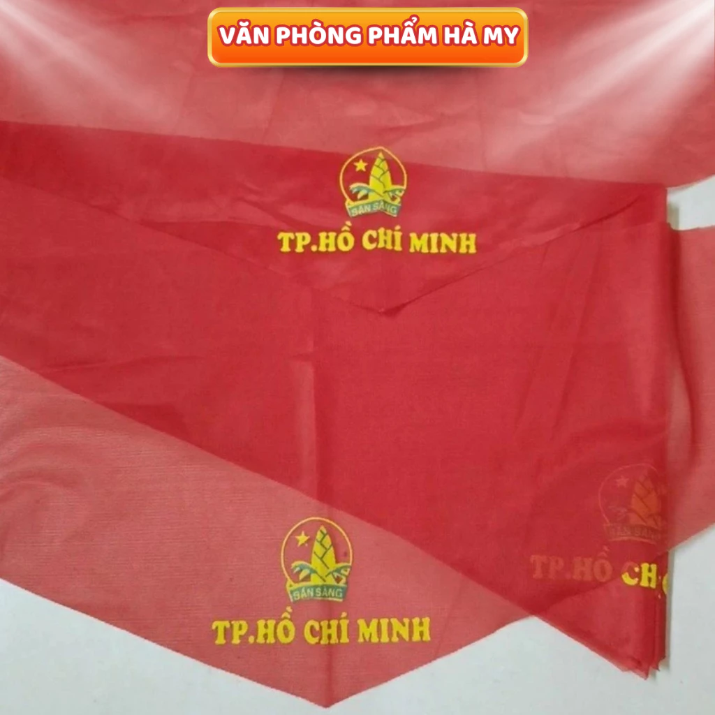 Combo 5 Cái Khăn Quàng Đỏ Học Sinh 1m2 Có Logo Và Trơn Chống Nhăn Hàng Xịn Loại Đẹp