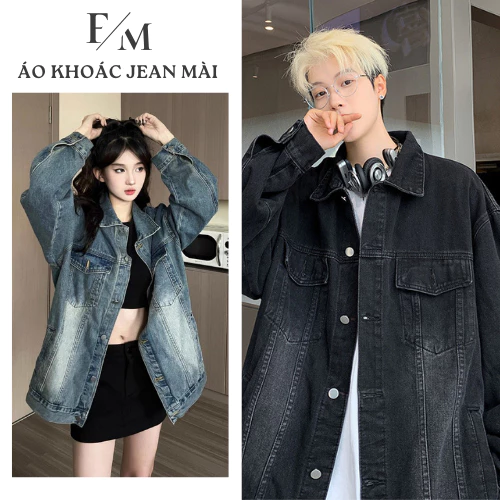 Áo Khoác Bò Jean Nam 3 Màu WASH RETRO Cúc Cài Dáng Suông Rộng Áo Khoác Bò Jeans Denim Jacket Unisex FOXYMAN
