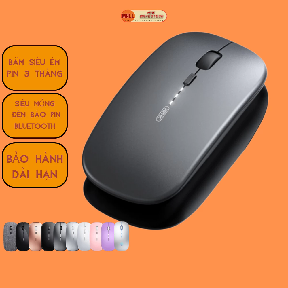 Chuột Không Dây Maxcotech Inphic PM1 Tự Sạc Pin,Có Bluetooth Nút Bấm Im lặng độ nhạy 1600DPI