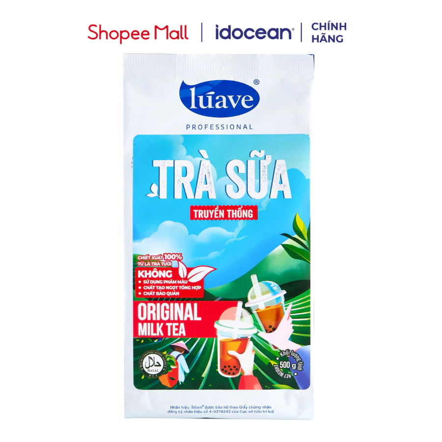 Bột Trà Sữa Hòa Tan Vị Truyền Thống Lúave 500G - Pha Chế 2,4 Lít Cốt Trà Sữa Nhanh Chóng, Tiện Dụng