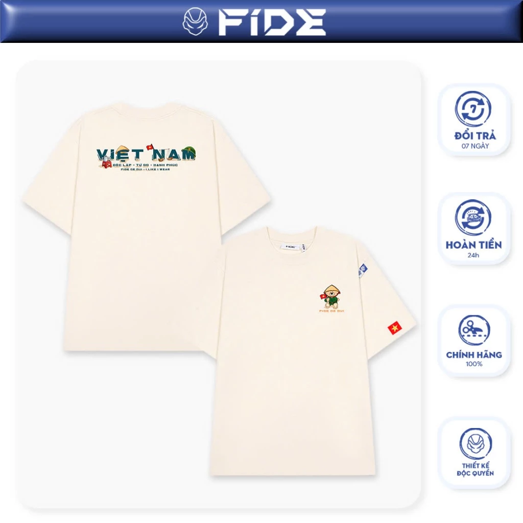 Áo thun FIDE Việt Nam phông unisex form rộng local brand nam nữ cổ tròn oversize - AT168