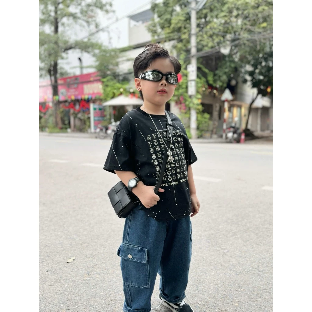 Quần Jeans Dáng Baggy Túi Hộp Cho Bé, Quần Bò Phong Cách Cá Tính Năng Động 2025 Cho Bé Từ 12-32kg B009