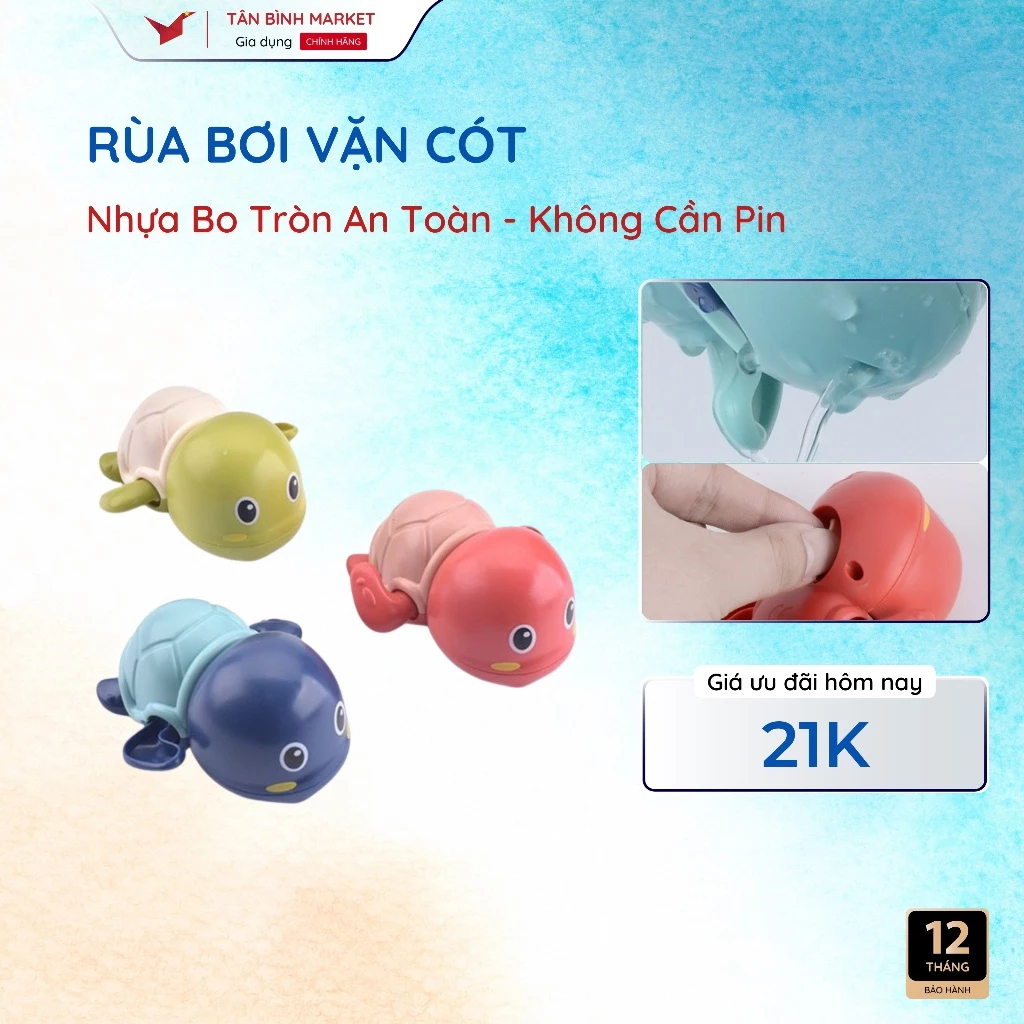 Đồ chơi nhà tắm trong nước cho bé - Rùa bơi vặn cót, an toàn, dễ sử dụng