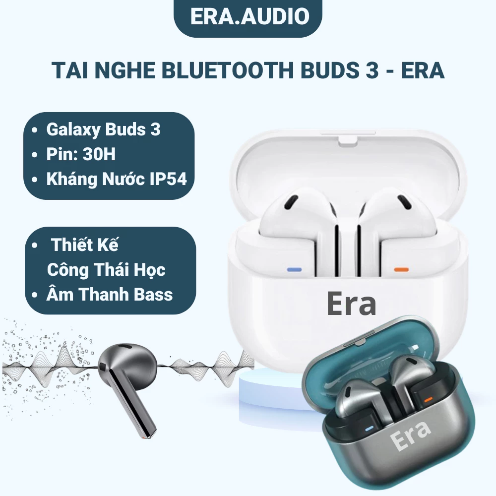 Tai Nghe Bluetooth Buds 3 Thiết Kế Mới Âm Thanh Bass Mạnh Mẽ Kháng Nước Chống Ồn ANC