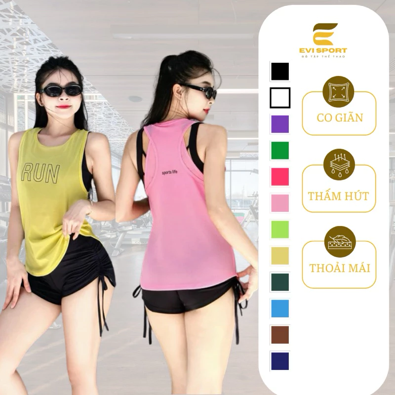 Áo tanktop tập gym ,yoga, aerobic, thể thao nữ