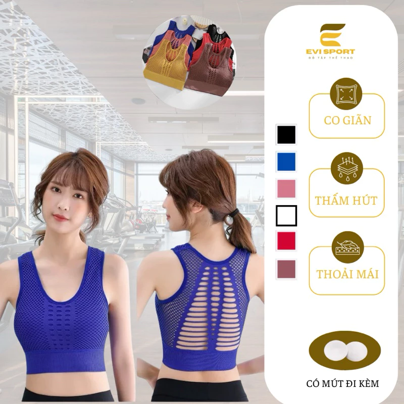 Áo bra crotop tập gym ,yoga,aerobic hàng QC dệt kim