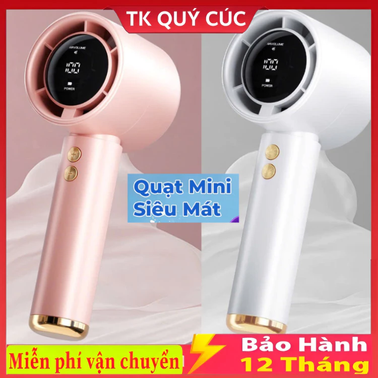 Quạt cầm tay M2,N68 di động có  thể sạc gió mạnh 100 tốc độ turbo phản lực màn hình hiển thị pin tặng dây đeo