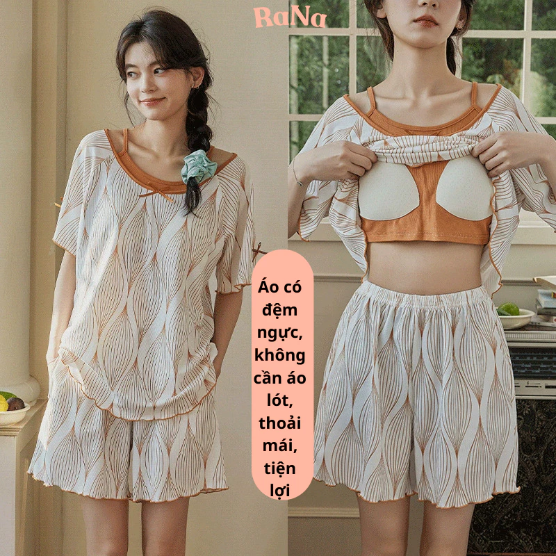 Đồ Bộ Mùa Hè Nữ Form Rộng Rana– Thời Trang, Có Đệm Ngực Tích Hợp