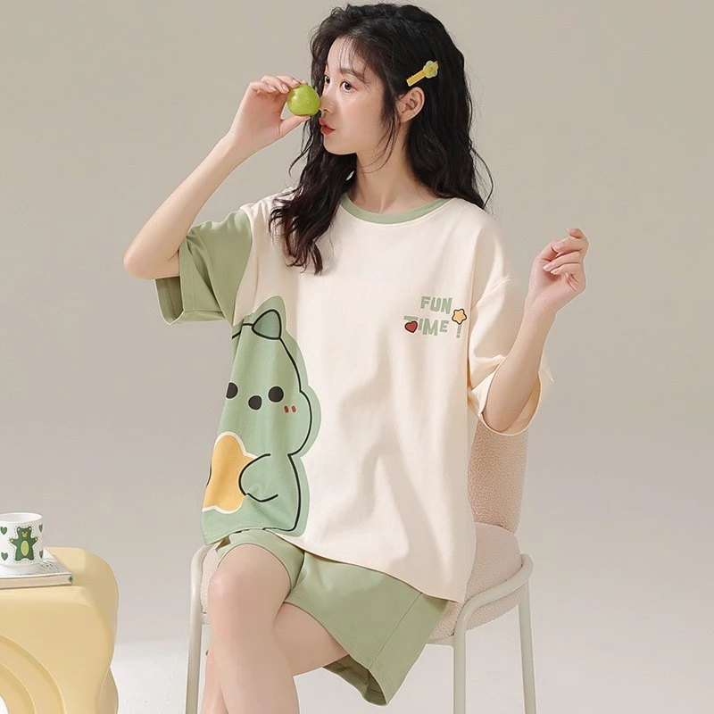Bộ quần đùi áo tay lỡ cho nữ mặc hè có sẵn đệm ngực bên trong áo RaNa