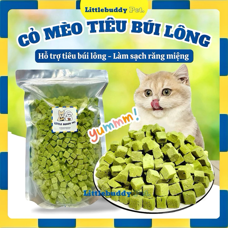 [Cỏ Mèo] Gà Viên Mix Cỏ mèo giúp tiêu búi lông - giảm stress cho mèo