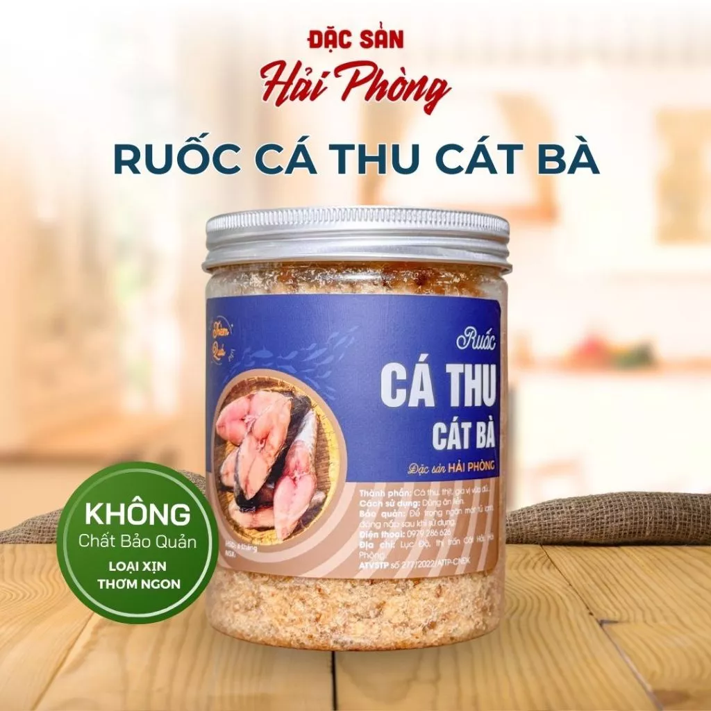 Ruốc Cá Thu Cát Bà Đặc Sản Hải Phòng Hộp 200g - Ruốc Cá Thu Xốp Mịn, Ngọt Bùi, Ăn Cơm, Cháo, Bánh Mì