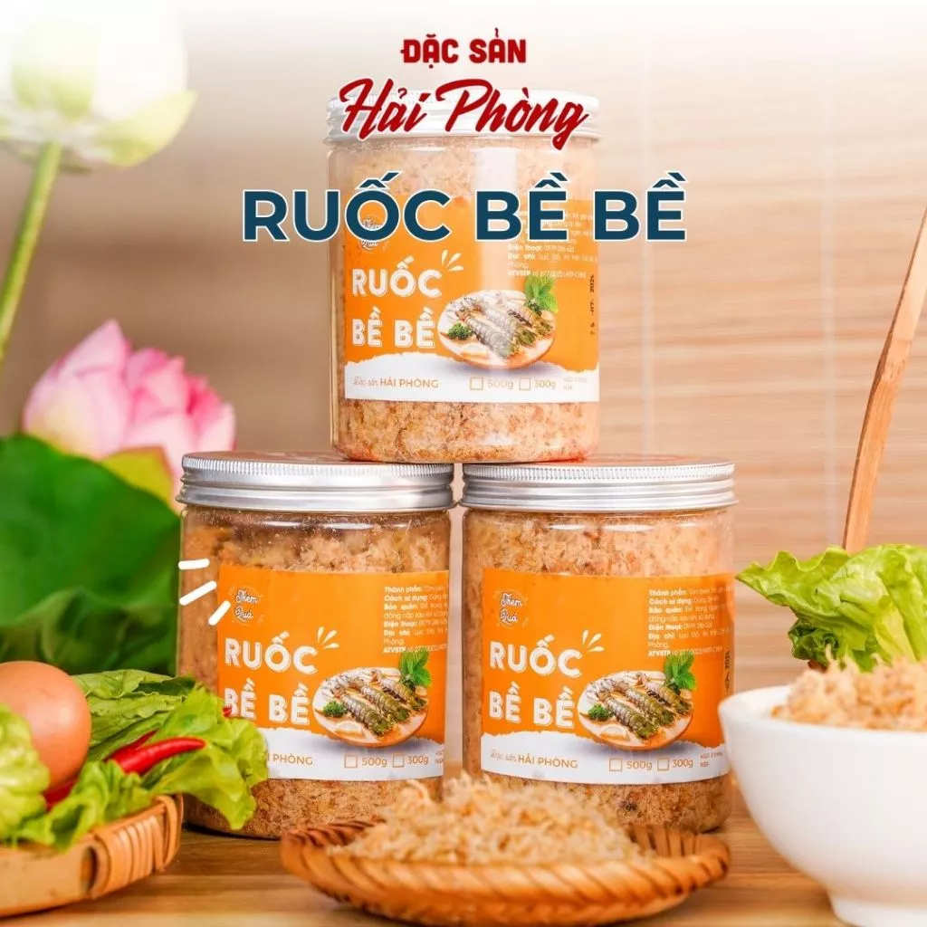 Ruốc Bề Bề Đặc Sản Hải Phòng Hộp 300g - Ruốc Tôm Tít Xốp Bông, Ngọt Thơm Vị Biển, Ăn Cơm, Cháo, Bánh Mì
