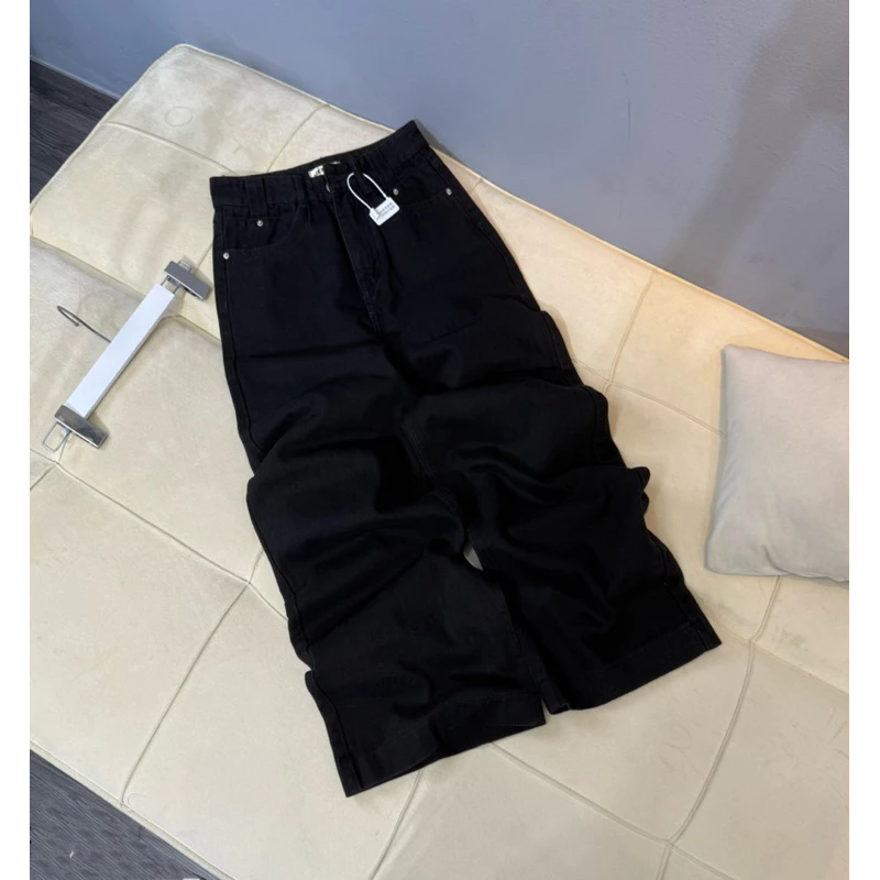 Quần jean nữ ống rộng suông 93/94cm nấm đĩa kép , Size XS/S/M/L ( K01 - quần suông kaki ) 7131