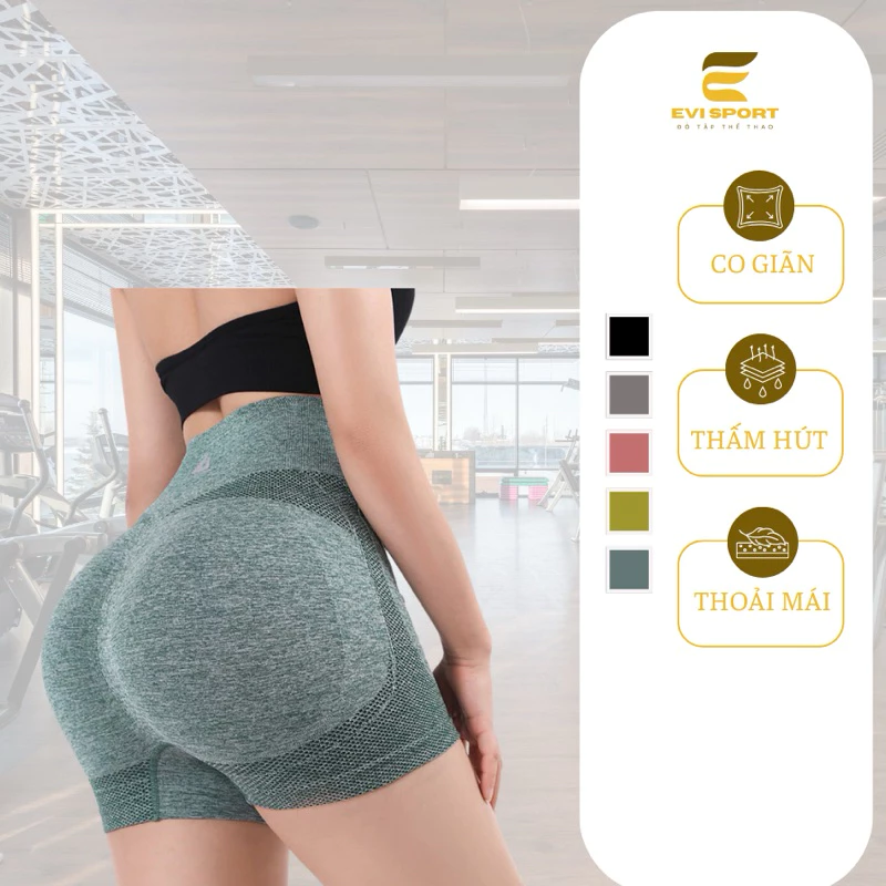 Quần đùi thể thao tập Gym Chạy bộ hàng QC dệt kim