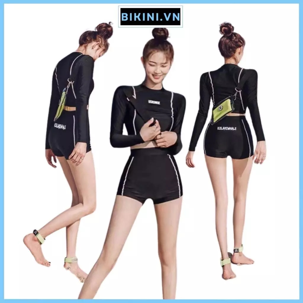 Đồ bơi nữ 2 mảnh áo dài tay,chống nắng chống tia UV tuyệt đối, Bộ tập GYM (TT)