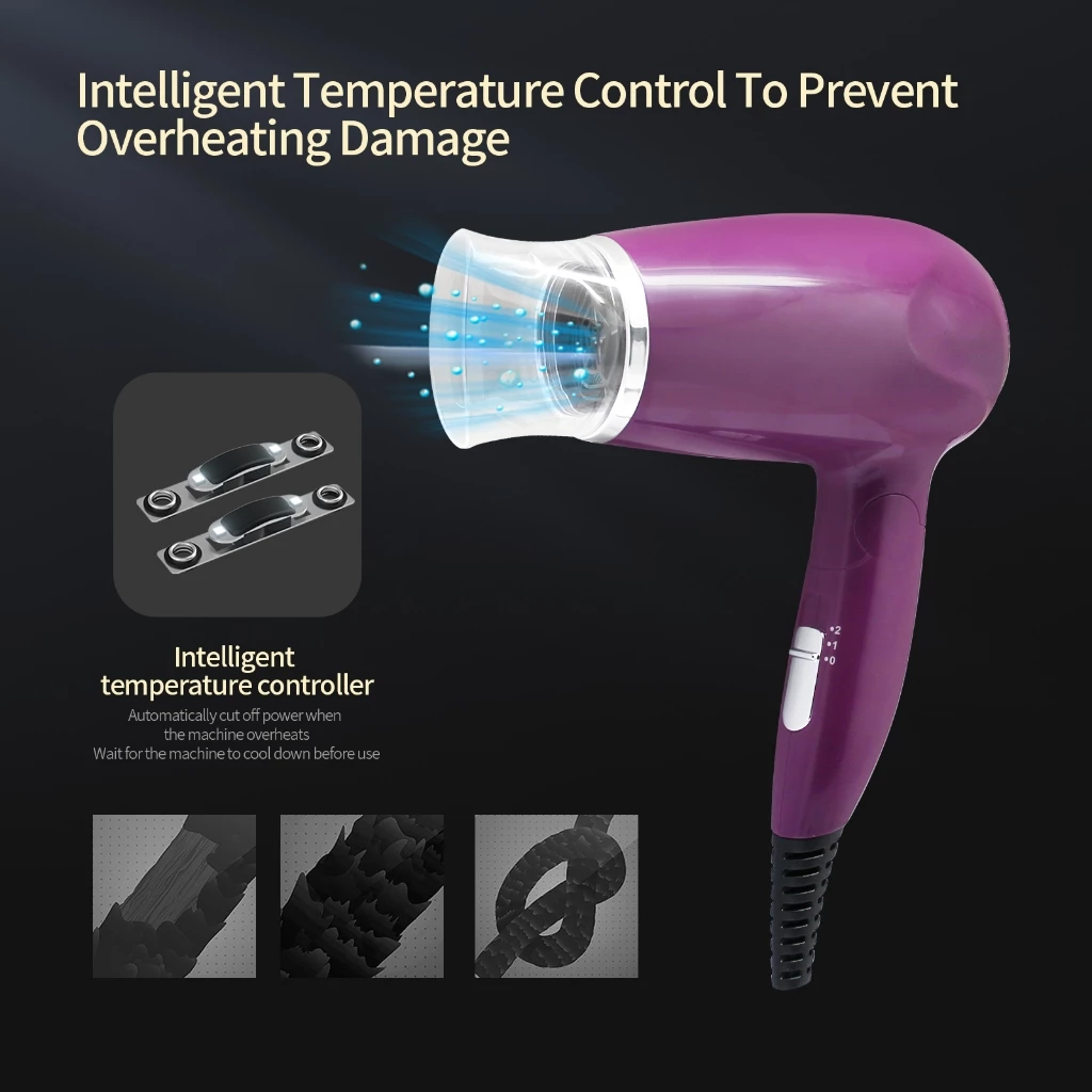 Máy sấy tóc mini gắp gọn công xuất 1200w tiện lợi mang theo đi chơi,máy sấy tóc du lịch RCY-7016