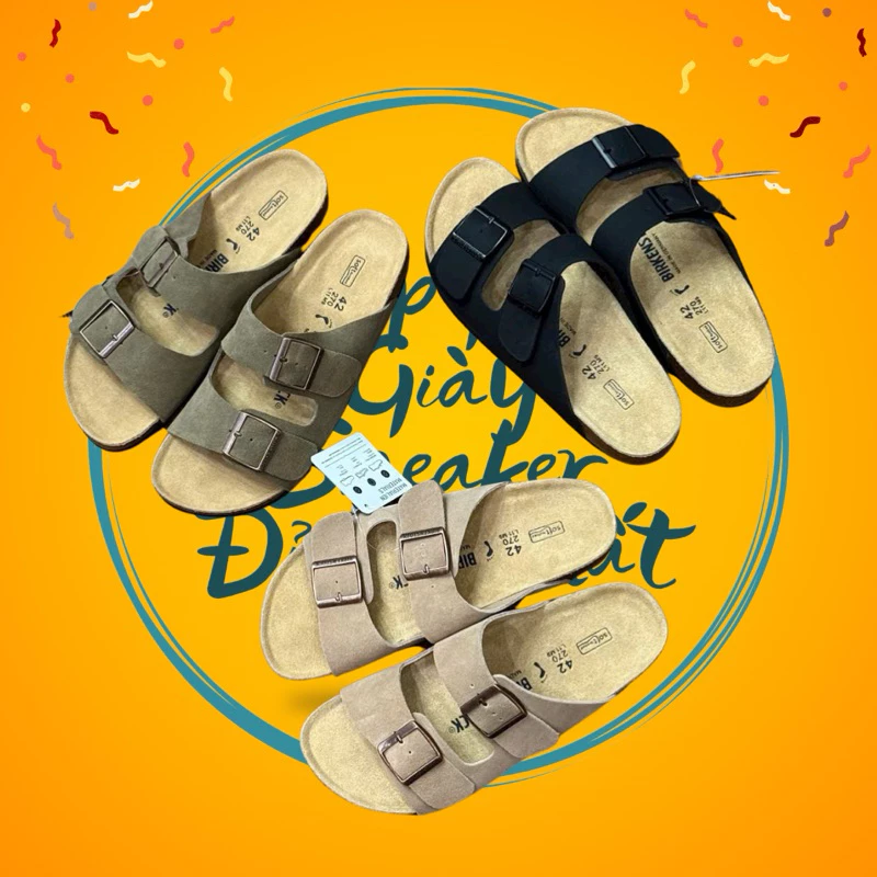 [ Hàng Sẵn ] Dép birken 3 màu đi siêu êm bản cao cấp