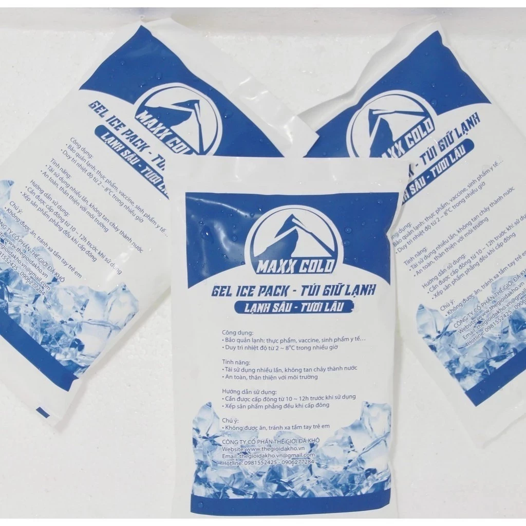 Túi Đá Khô Gel Maxx Cold KAW - Sử Dụng Cho Áo Điều Hòa, Giữ Lạnh Thực Phẩm Đồ Uống