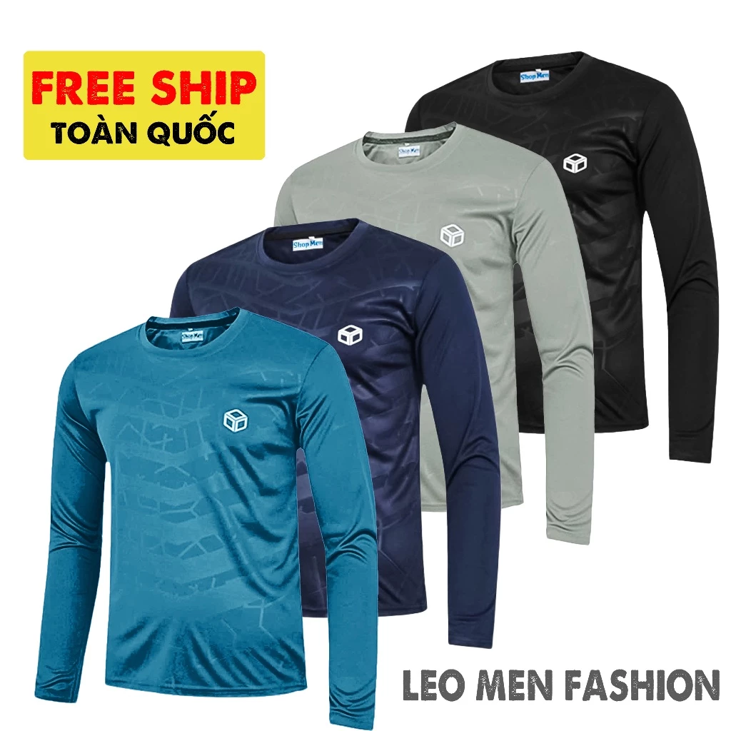 COMBO 4 áo thun thể thao nam chất vải mềm mại thoáng khí có in vân thể thao đẹp mắt