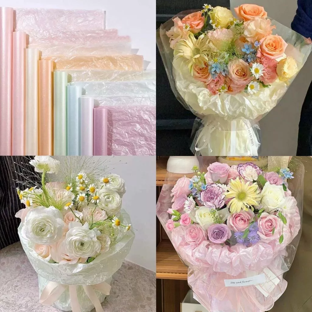 20 Tờ Giấy Nhún Gói Hoa 50x70cm, Giấy Nhăn Lót Gói Hoa 7 Màu Pastel Xinh Xắn Phụ Kiện Làm Hoa HAFA SHOP HANDMADE