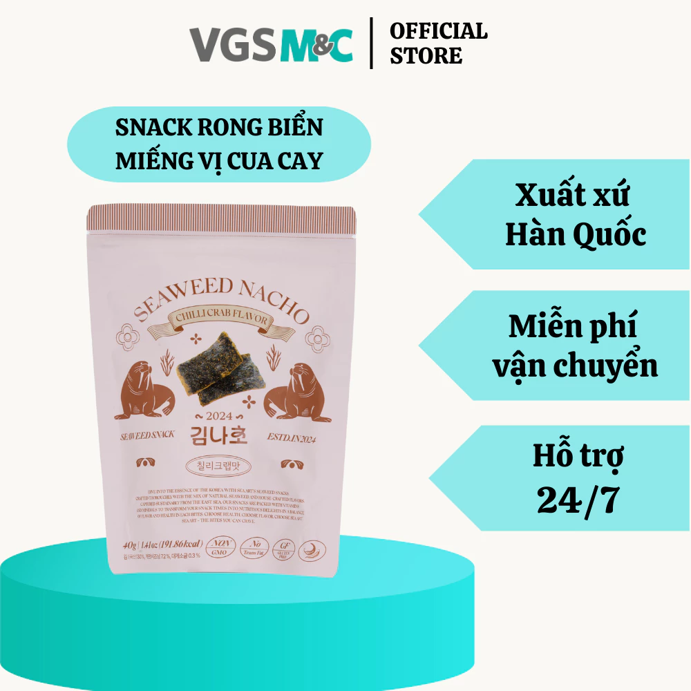 Rong biển miếng vị Cua Cay Nacho Seaweed - Xuất xứ Hàn Quốc