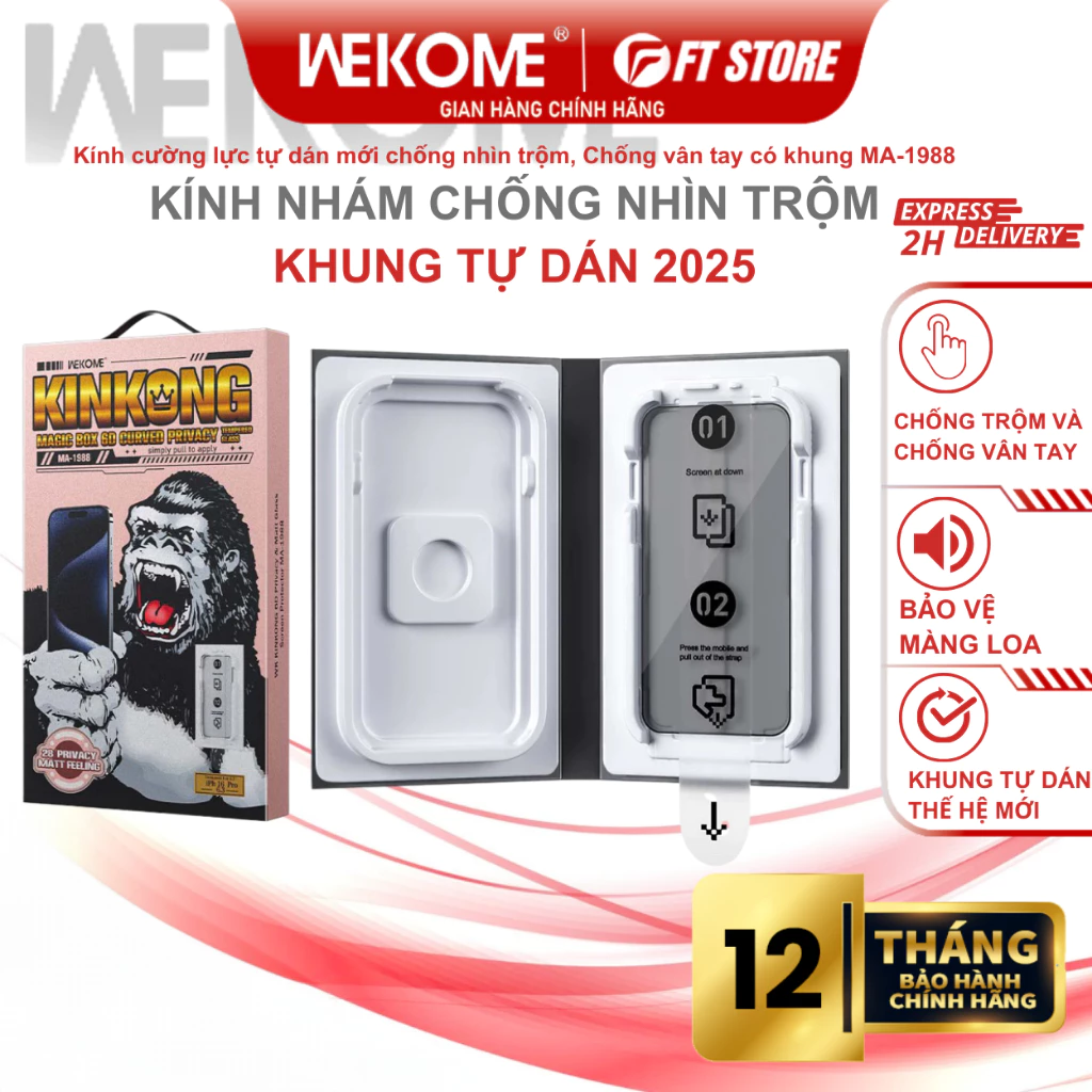 Kính cường lực Chống Nhìn Trộm kết hợp Chống vân tay  MA-1988 Mượt mà sử dụng an toàn nơi công cộng