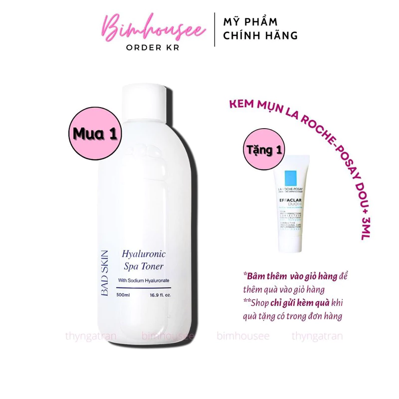 Nước hoa hồng Toner Badskin Hyaluronic Spa Toner 500ml Bad Skin Collagen Bomb