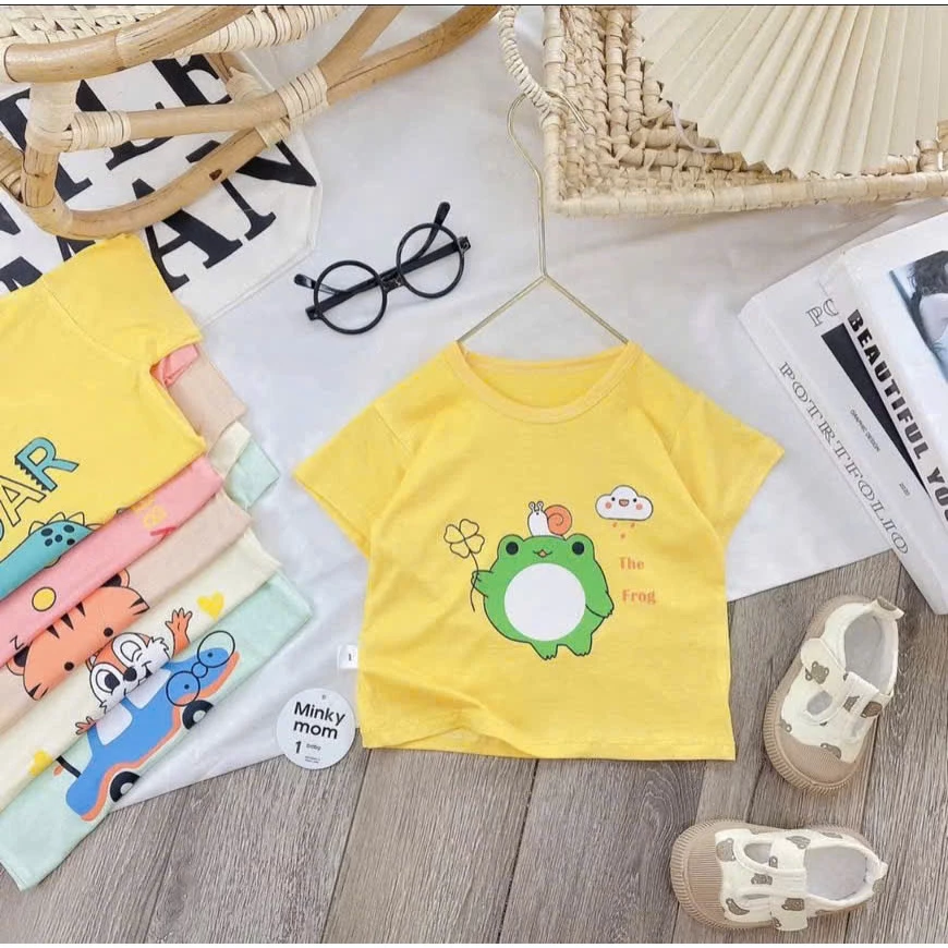 COMBO 3 AO CỘC TAY THUN LẠNH MÊM MÁT CHO BÉ MÀU NGẪU NHIÊN