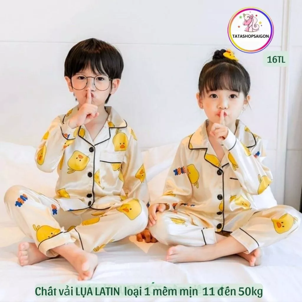 8 đến 50kg - Bộ pijama mặc ngủ cho bé trai bé gái size đại vải LỤA LATIN cao cấp 089