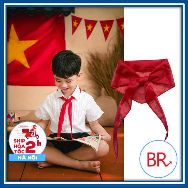 Set 20 Khăn quàng đỏ may viền hàng loại 1 không nhăn- Khăn quàng đội viên, khăn quàng cho học sinh tiểu học, cấp 2 02792
