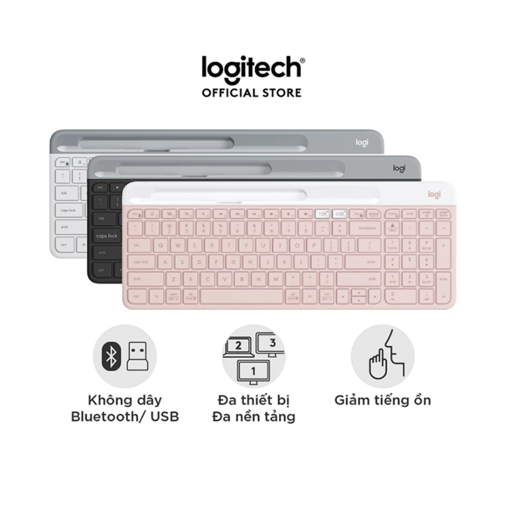 Bàn phím không dây Bluetooth Logitech K580 - Kết nối đa thiết bị, mảnh gọn, PC/ iPad