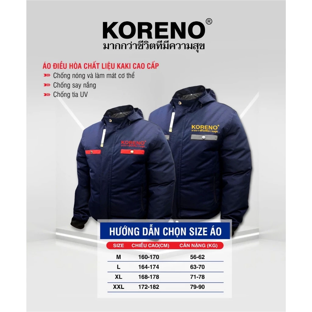 Áo quạt điều hòa lẻ không phụ kiện koreno , vải kaki cao cấp chống nóng, chống bụi , chống tia uv