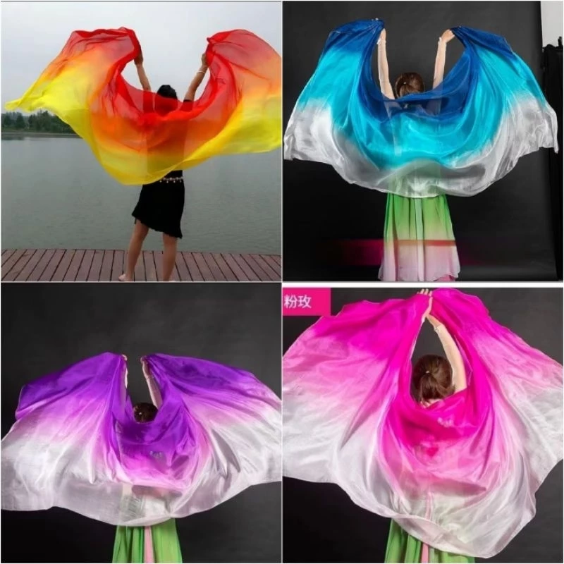 Khăn choàng dùng để biểu diễn văn nghệ, khăn múa bụng, khăn che mặt, khan choàng gradient khổ 2mx80cm