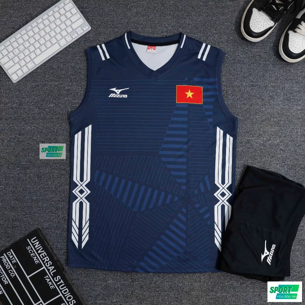Quần Áo Bóng Chuyền Mizuno, Asic Việt Nam Cao Cấp - Áo sát nách Nam 2024 chất liệu vải mè kim chất lượng cao.
