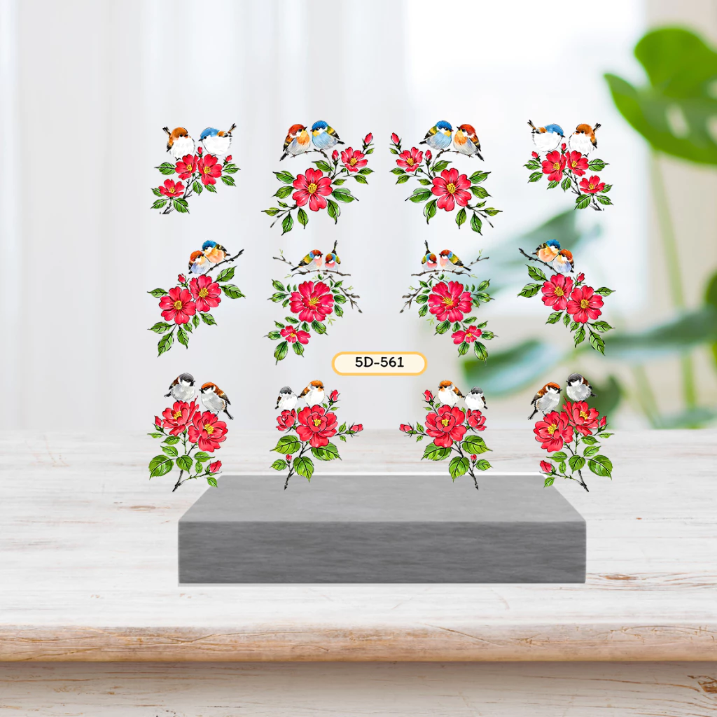 Sticker 5D Mã Hoa Dán Móng Trang Trí Nữ Nail