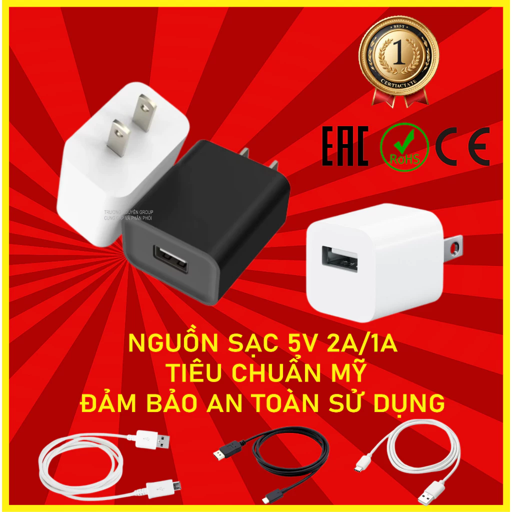 Củ Sạc Nguồn 5V 2A/1A Chất Lượng Cao Đảm Bảo An Toàn Cho Loa Đài-Camera-Tăm nước-Điện thoại-Đồng hồ-Đèn led-...