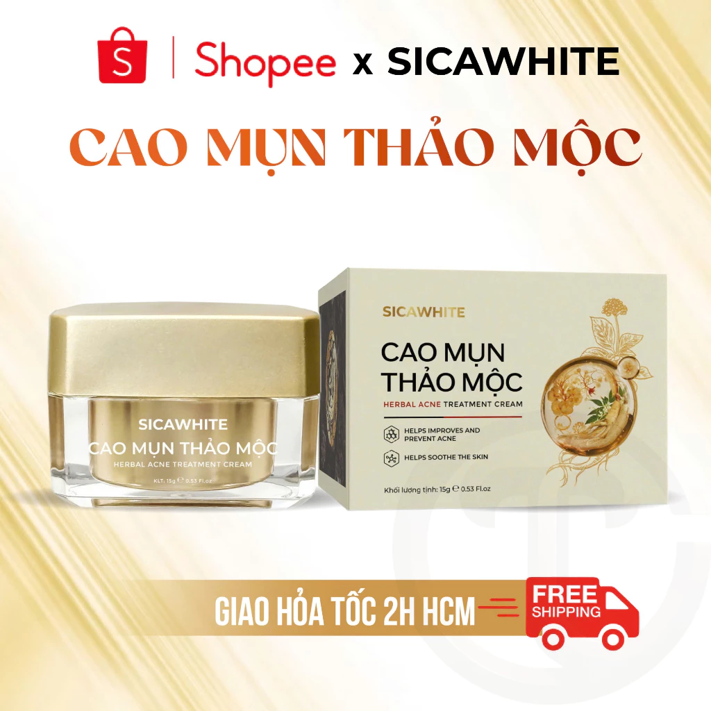Cao Mụn Thảo Mộc Sica White 10G, Hỗ Trợ Da Dầu Mụn - SICA WHITE