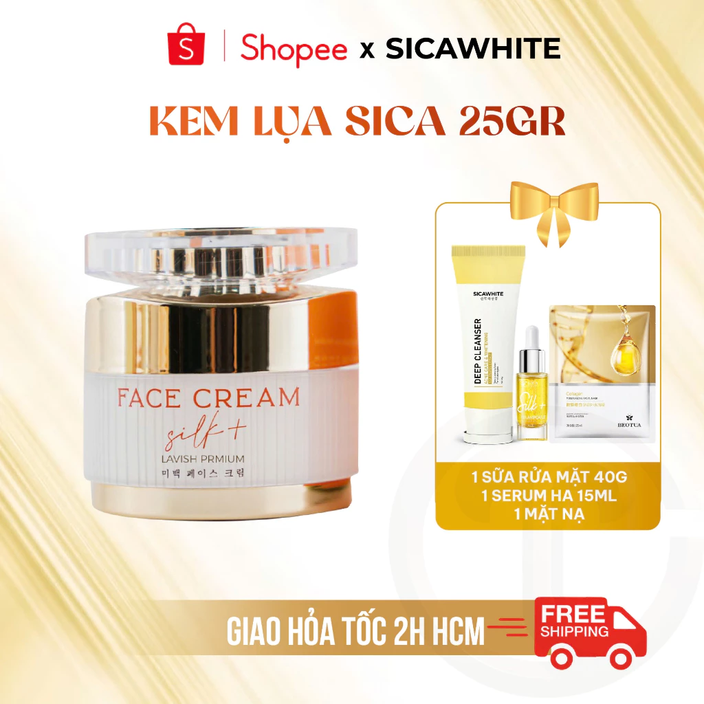 Combo Kem Lụa Sica White 20G, Kem Face Lụa Dưỡng Trắng Sáng, Mờ Thâm Nám, Căng Bóng Da - SICA WHITE