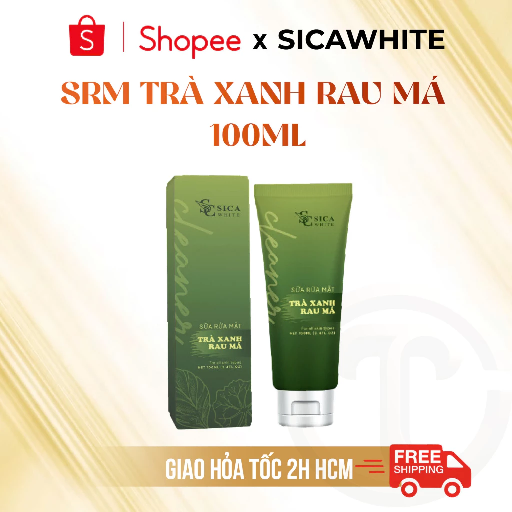 Sữa Rửa Mặt Trà Xanh Rau Má Sica White 100Ml, Ngăn Ngừa Và Hỗ Trợ Da Dầu Mụn - SICA WHITE