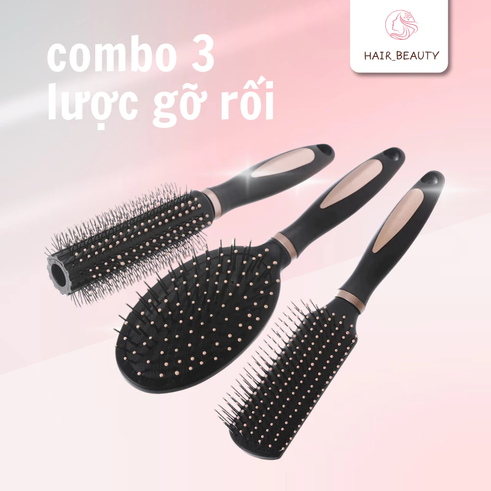 Bộ 3 Lược Chải Đầu Gỡ Rối Tóc Mát Xa Đầu, Lược Tạo Kiểu Chuyên Nghiệp Hạn Chế Rụng Tóc 2024