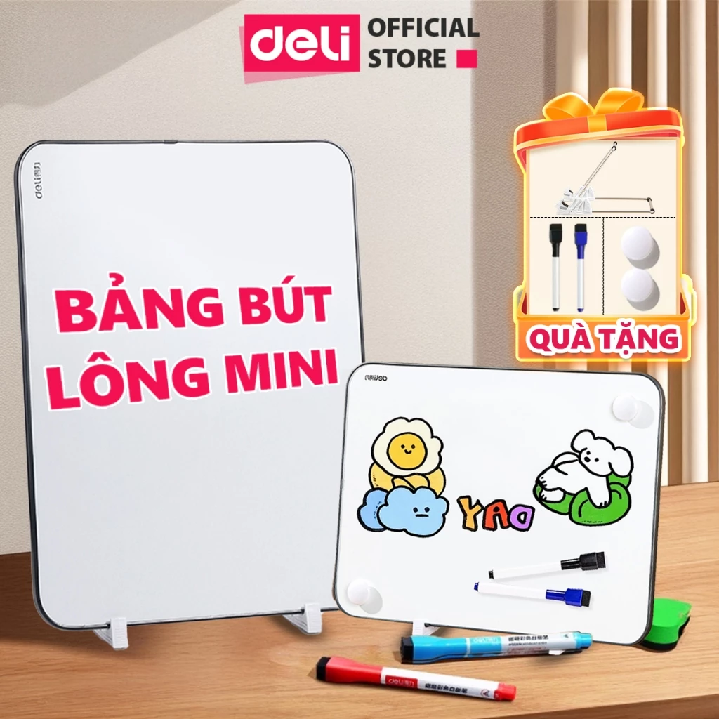 Bảng Từ Trắng DELI Cỡ Nhỏ Dùng Cho Ghi Chú, Bảng Mica Từ Tính, Bảng Fooc Trắng, Bảng Viết Bút Lông