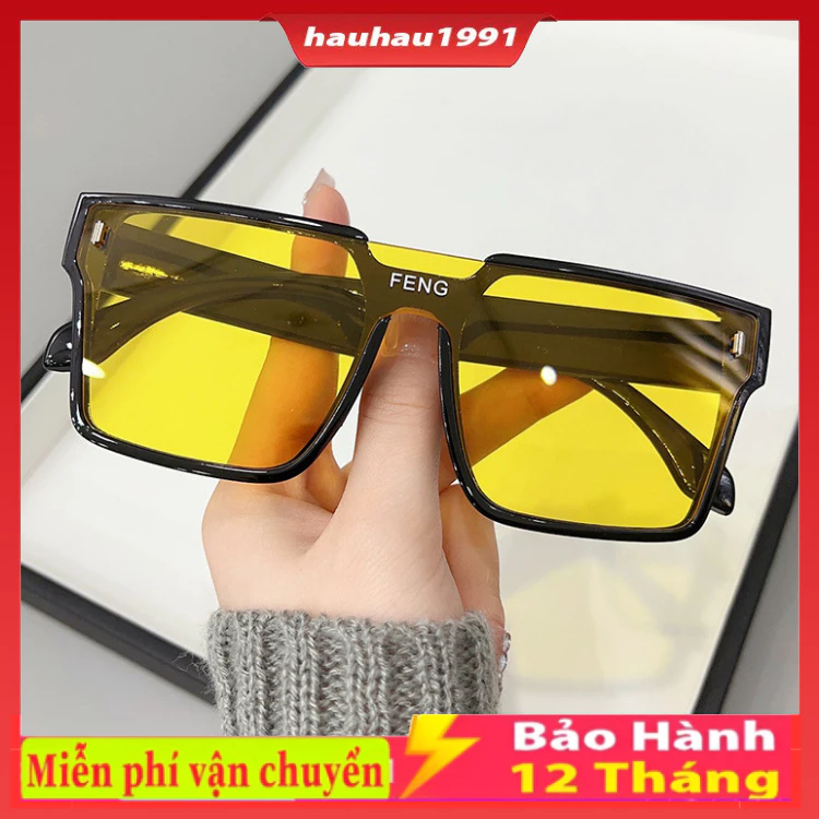 Kính Mát Gọng Vuông Lớn Thương Hiệu FENG Chống Tia UV Phong Cách Hàn Quốc Dành Cho Nam Và Nữ